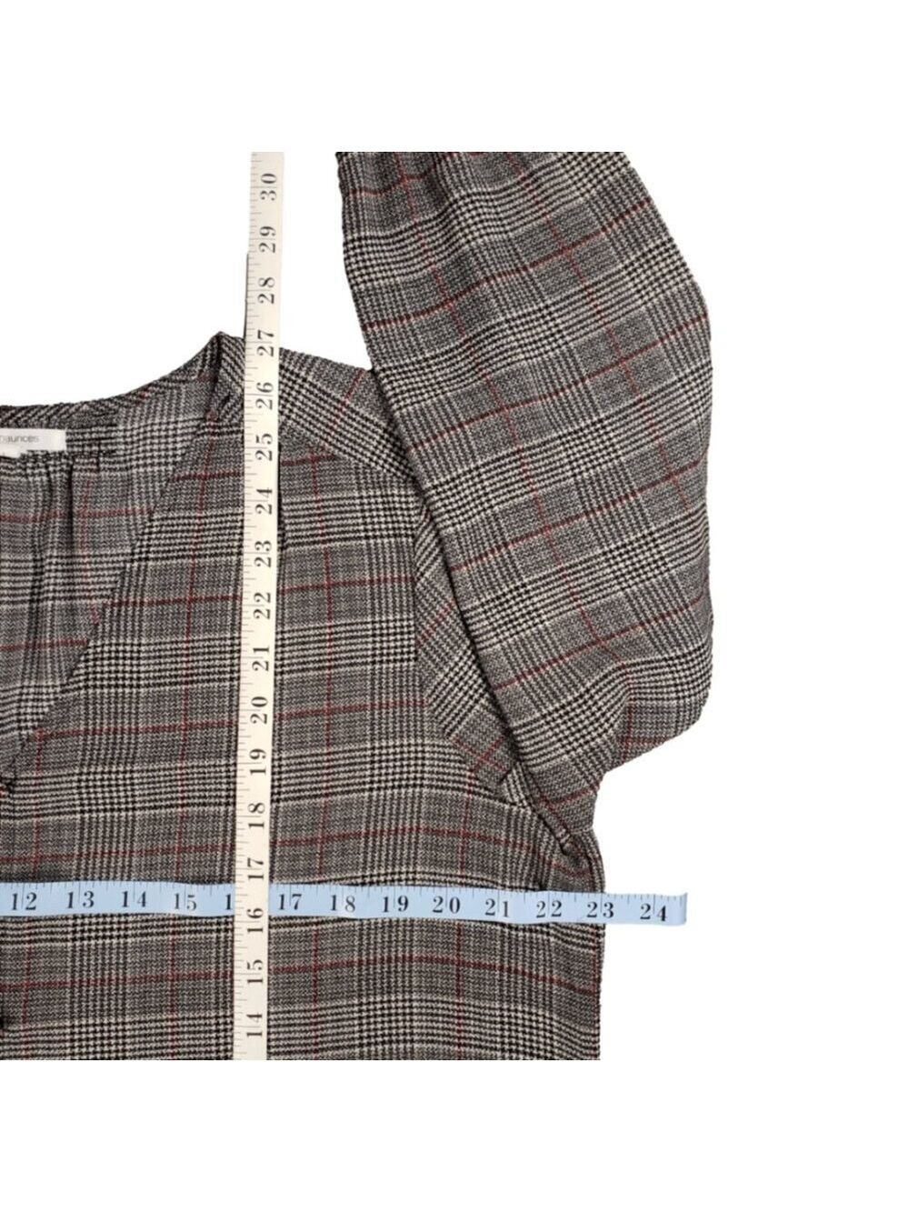 Maurices Women’s Large Plaid V-Neck Button Front Blouse Long Sleeve - Picture 11 of 11